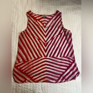 Ann Taylor LOFT Sheer Striped Sleeveless Top
